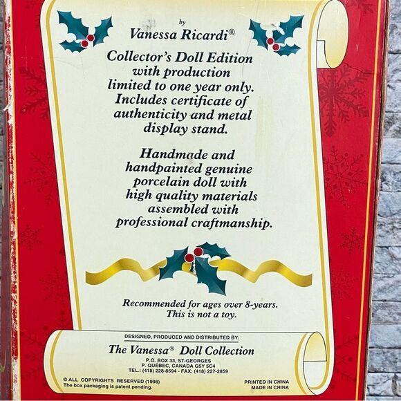 Porcelain Vintage Doll Special Edition by Vanessa Ricardi Collectible - Picture 7 of 11